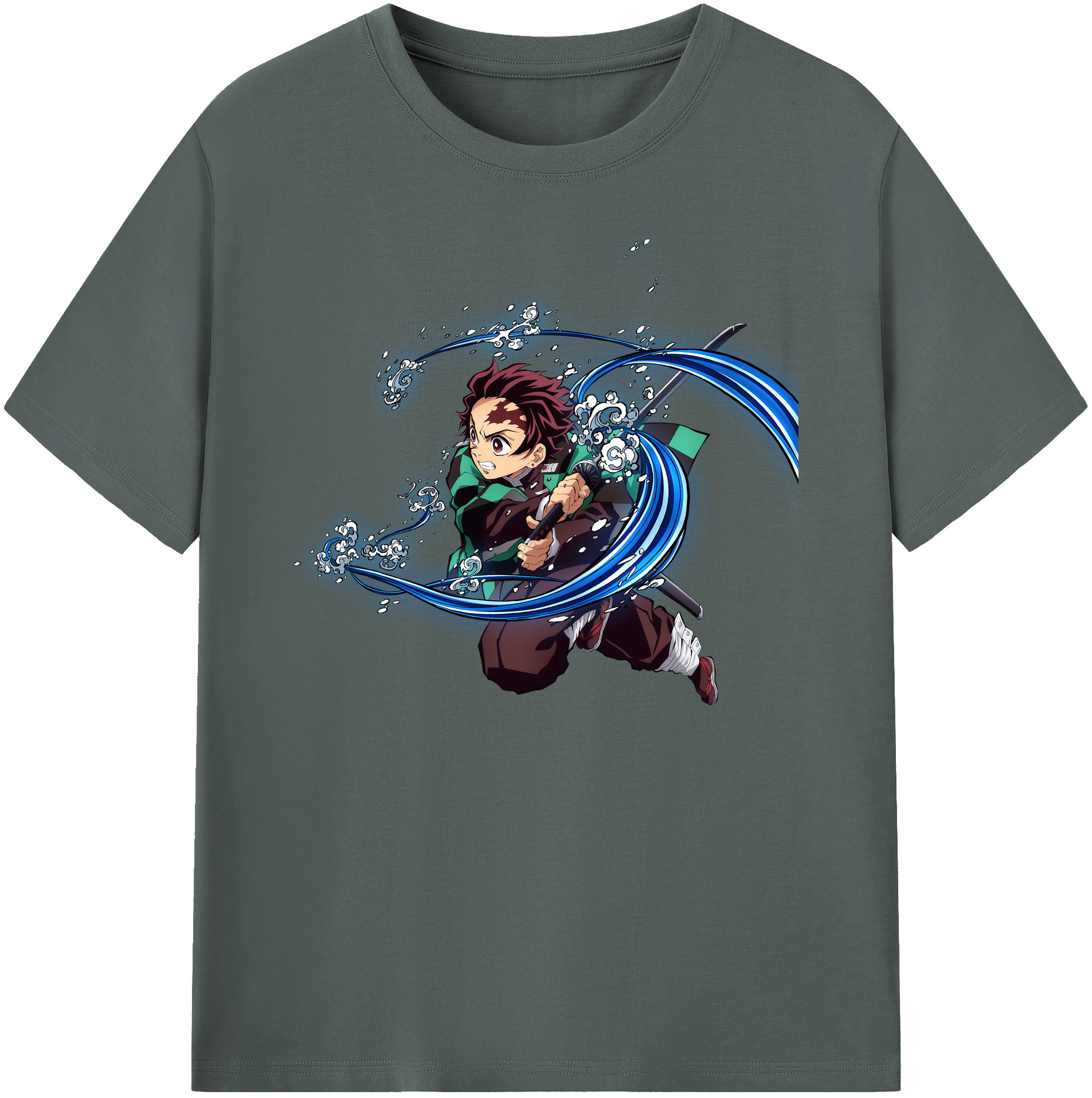 （画像用） 鬼滅の刃 竈門 炭治郎／かまど たんじろう Kamado Tanjirou 綿100％ メンズ半袖Tシャツ｜肌触りやわらか＆通気性